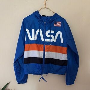 Chemistry Blue and Orange Raincoat with NASA Design